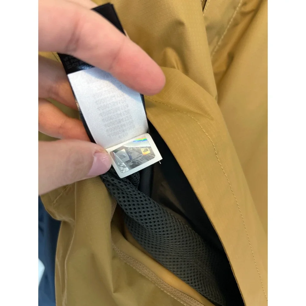 The North Face Mens venture Rain Jacket Blue Mustard Yellow Colorblock Hooded XL